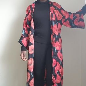 H&M floral geisha like robe with side slits